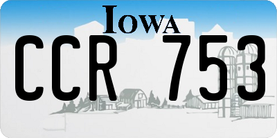 IA license plate CCR753