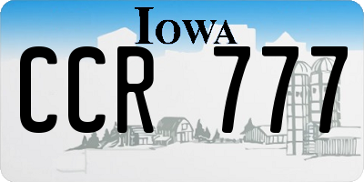 IA license plate CCR777
