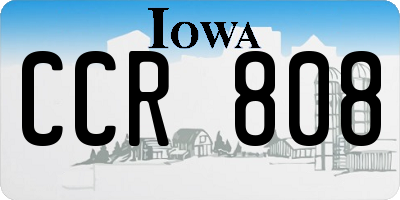 IA license plate CCR808