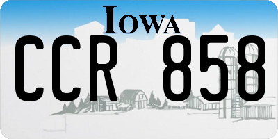 IA license plate CCR858