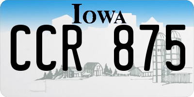 IA license plate CCR875