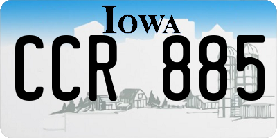 IA license plate CCR885