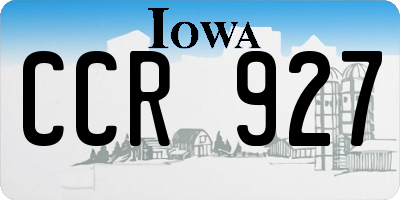 IA license plate CCR927