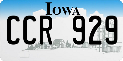 IA license plate CCR929