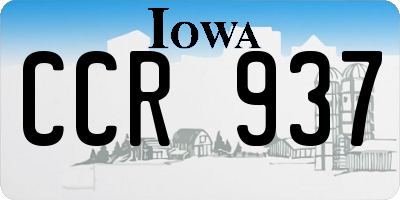 IA license plate CCR937