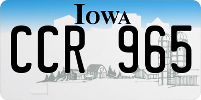 IA license plate CCR965
