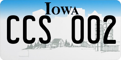 IA license plate CCS002