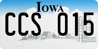 IA license plate CCS015