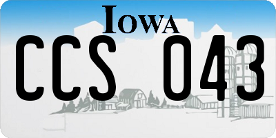 IA license plate CCS043
