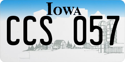 IA license plate CCS057