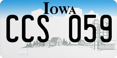IA license plate CCS059