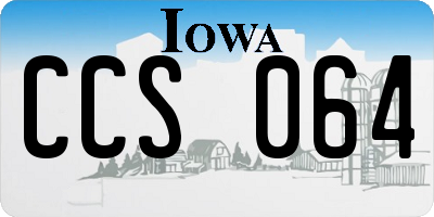 IA license plate CCS064