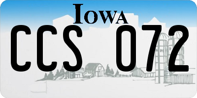 IA license plate CCS072