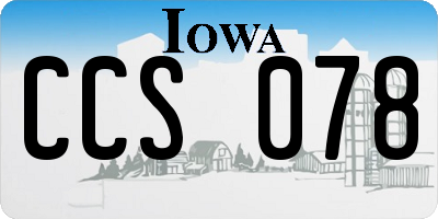 IA license plate CCS078