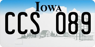 IA license plate CCS089