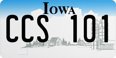 IA license plate CCS101