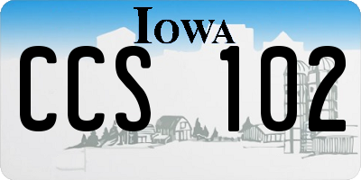 IA license plate CCS102