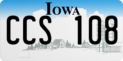 IA license plate CCS108