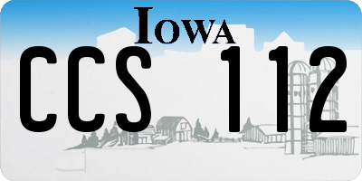 IA license plate CCS112