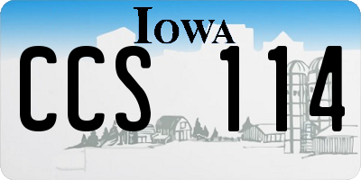 IA license plate CCS114