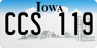 IA license plate CCS119