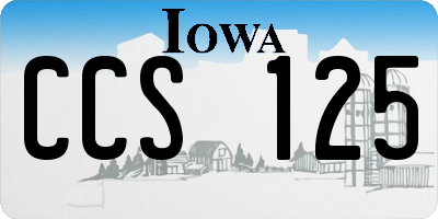 IA license plate CCS125