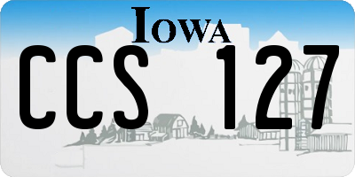 IA license plate CCS127