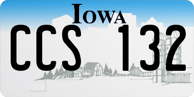 IA license plate CCS132