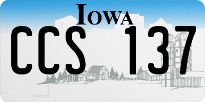 IA license plate CCS137