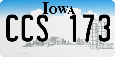 IA license plate CCS173