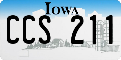 IA license plate CCS211