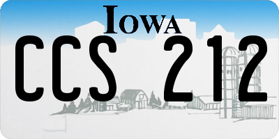 IA license plate CCS212