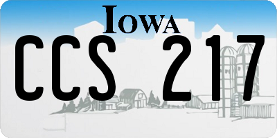 IA license plate CCS217