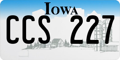IA license plate CCS227