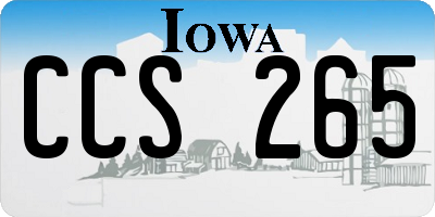 IA license plate CCS265