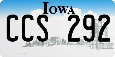 IA license plate CCS292