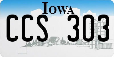 IA license plate CCS303