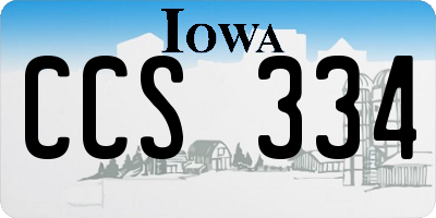 IA license plate CCS334