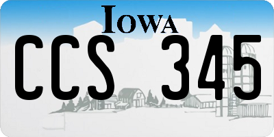 IA license plate CCS345