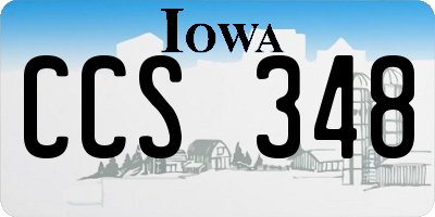 IA license plate CCS348