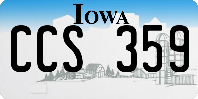 IA license plate CCS359