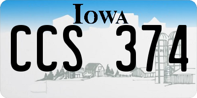 IA license plate CCS374