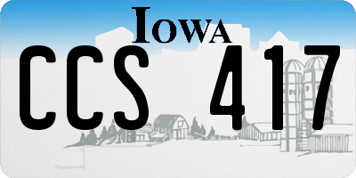 IA license plate CCS417