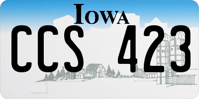 IA license plate CCS423