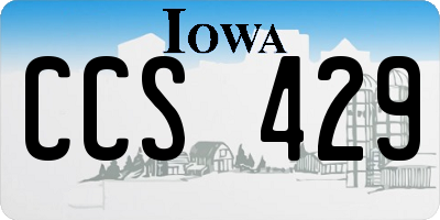 IA license plate CCS429