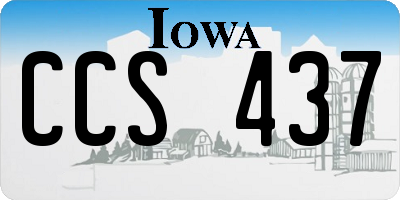 IA license plate CCS437