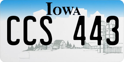 IA license plate CCS443
