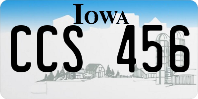 IA license plate CCS456