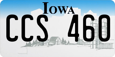 IA license plate CCS460