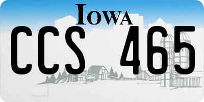 IA license plate CCS465